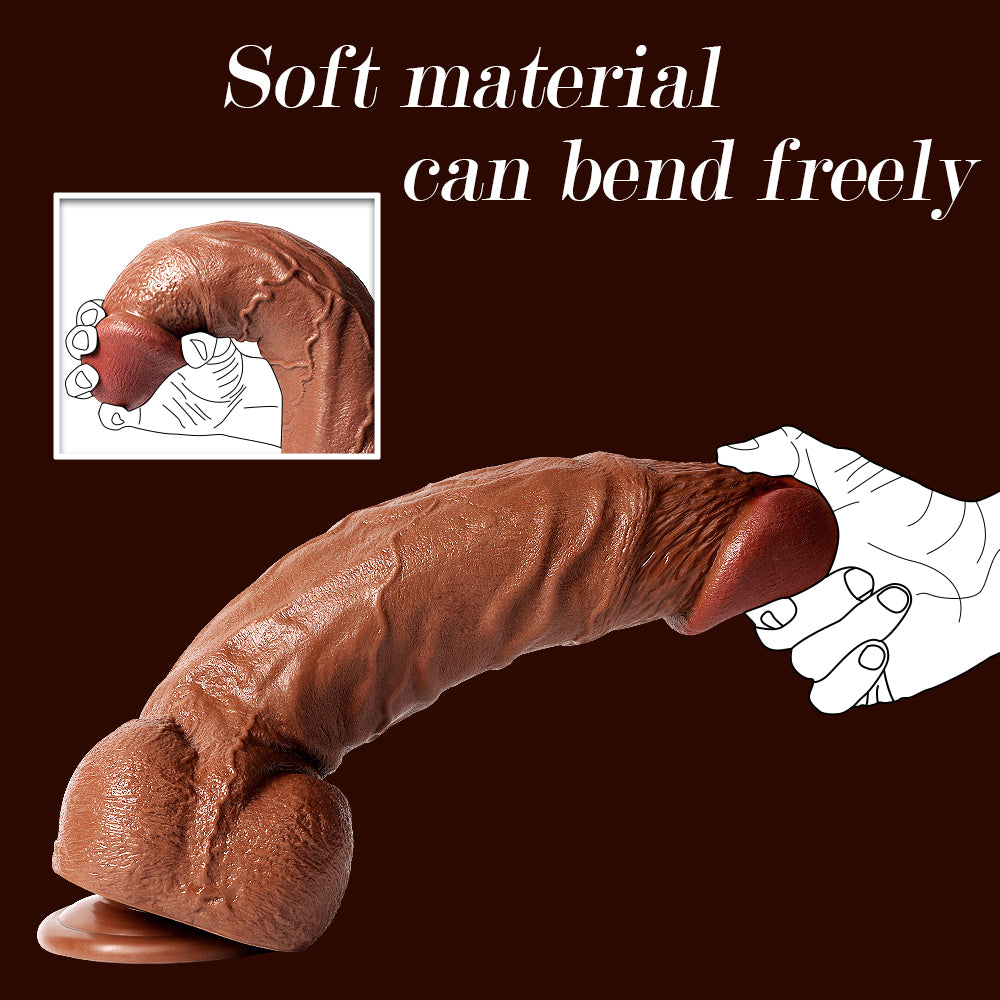 Damon-Squirtlove Realistic Big Dildo Sex Toys, Thick Huge Dildos with Strong Suction Cup, Skin-Like Giant Dildo for Anal Clit G-Spot Stimulation, Hands-Free Play Adult Toys for Women Couples Men
