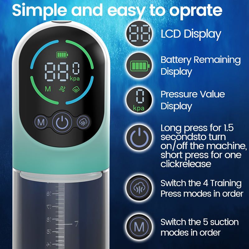 GigaGrow- 5 Suction & Manual Air Pressure 2 IN 1  for ED Treatment Penis Pump