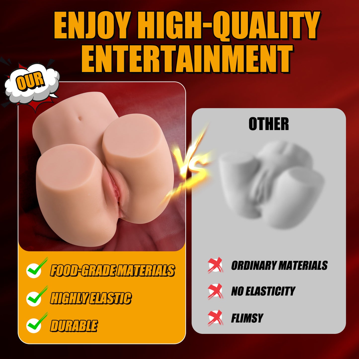 Mignon -  2.1 KG/4.6LB Sex Butt with Lifelike Vagina & Anus, 2 in 1 Doll Torso