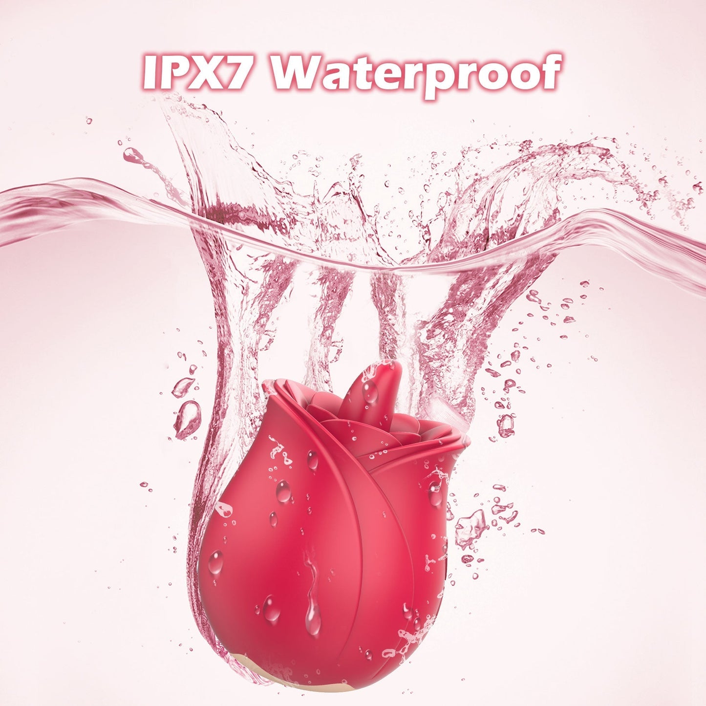 Rose Vibrator with Tongue Licking Patterns