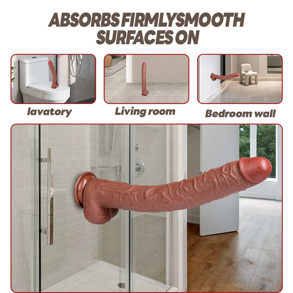 Hale-Squirtlove Realistic Long Dildo Sex Toys, Big Dildos with Strong Suction Cup, Skin-Like Giant Dildo for Anal Clit G-Spot Stimulation, Hands-Free Play Adult Toys for Women Couples Men
