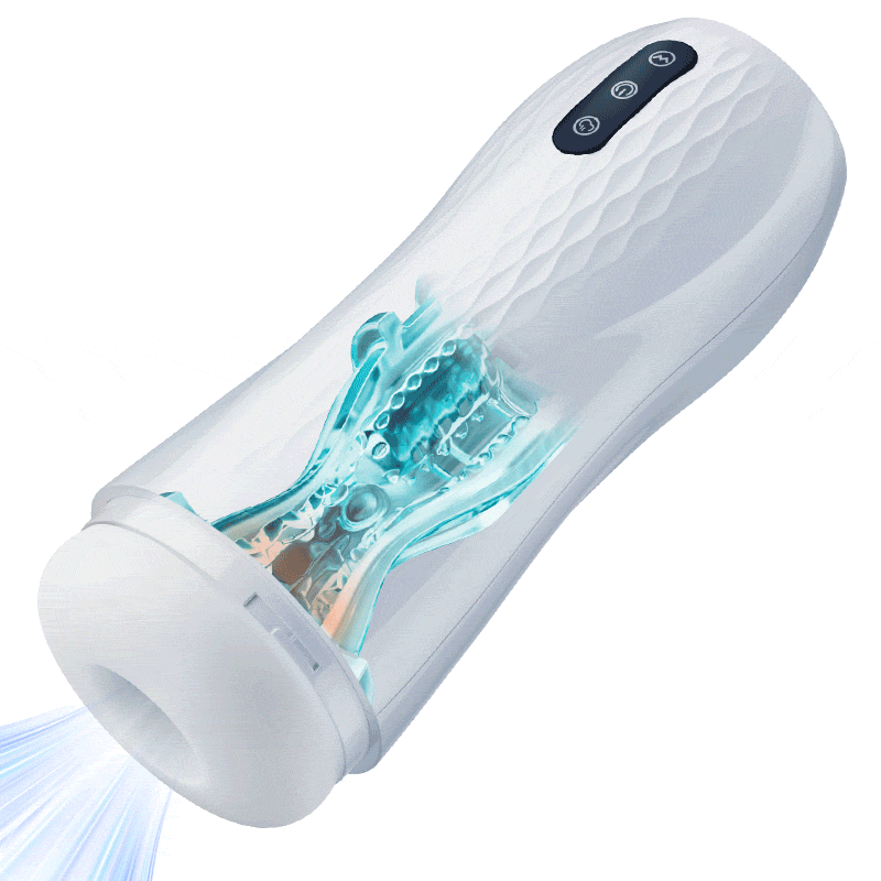 SQUIRTLOVE - Language Voice Male Stroker Masturbator With Heated Base, 5 Suction 10 Vibration