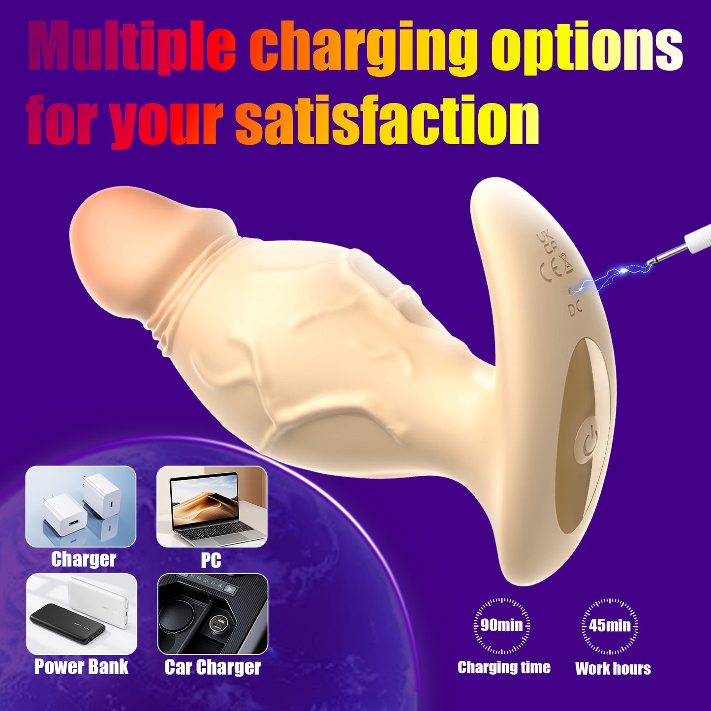 Levis - APP & Remote Control 360° Rotating Vibrating Butt Plug Anal Dildo for Men Women