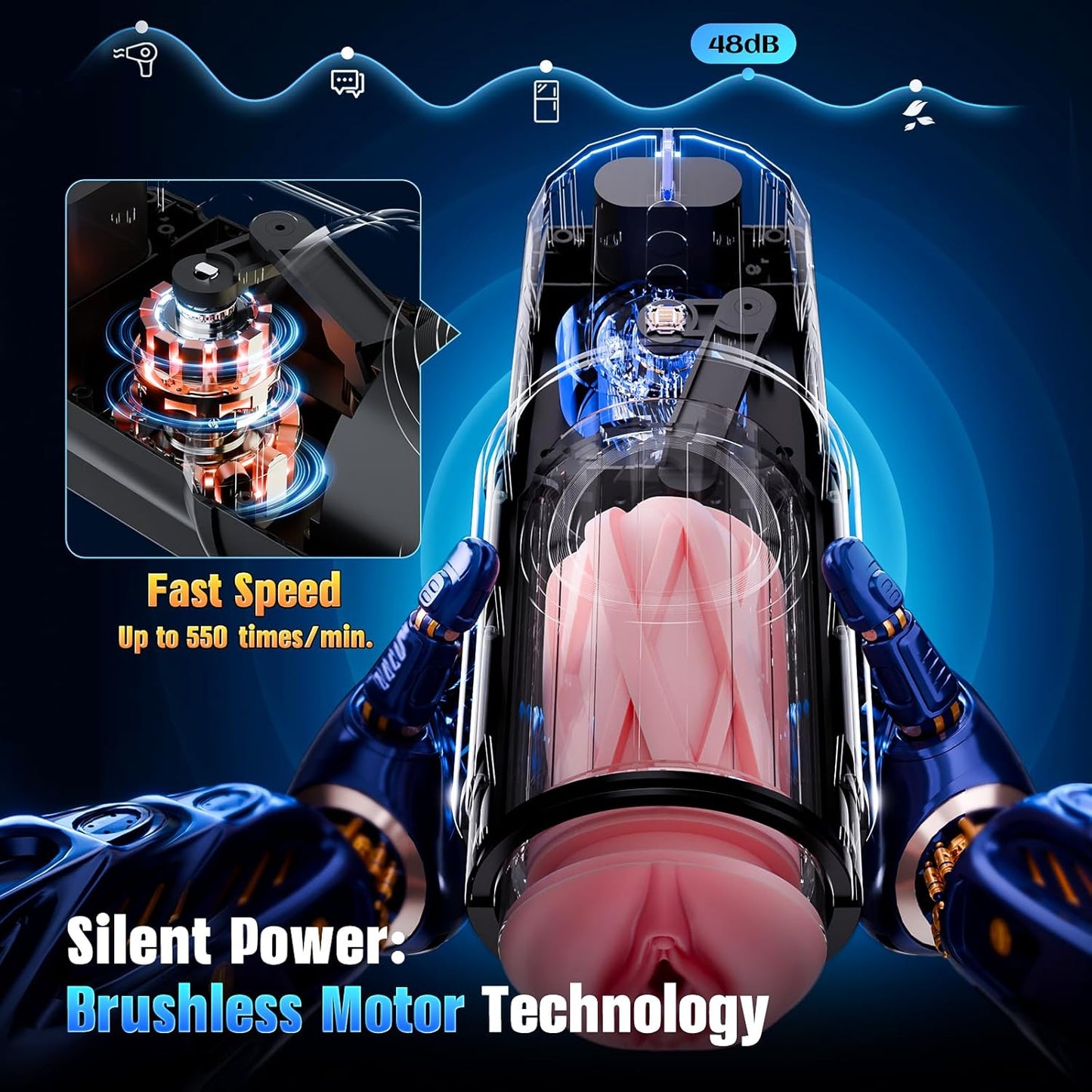 5X Smooth Thrusting Automatic Heating Male Stroker with App Control