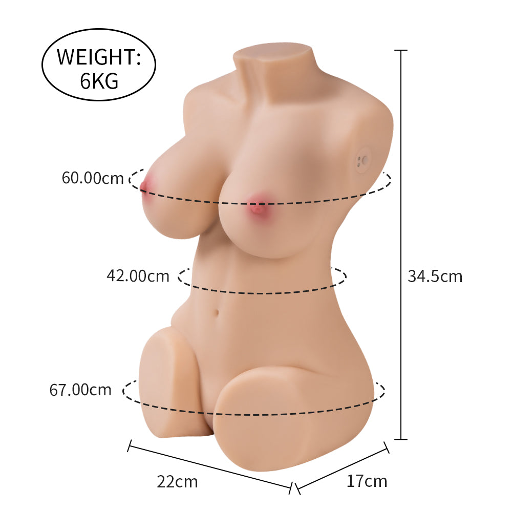 Wendy-Sex Doll Vibrating Doll Male Masturbator with Realistic Big Boobs,Vagina & Anal, 3 in 1 Torso Masturbator Love Doll Pocket Pussy Ass Adult Sex Toy for Men Masturbation Male Sex Toy, Life Size Soft Butt & Plump Labia