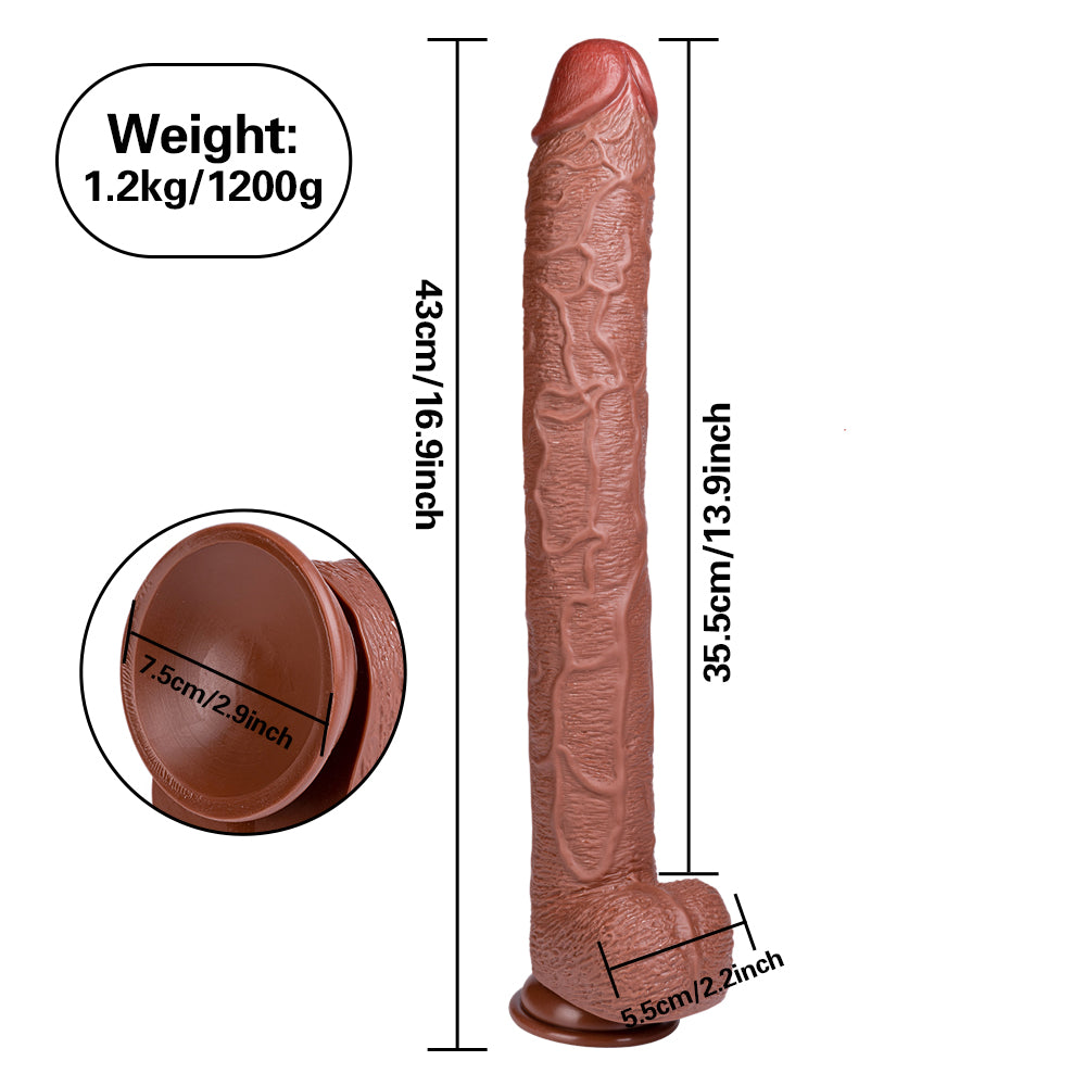 Hale-Squirtlove Realistic Long Dildo Sex Toys, Big Dildos with Strong Suction Cup, Skin-Like Giant Dildo for Anal Clit G-Spot Stimulation, Hands-Free Play Adult Toys for Women Couples Men