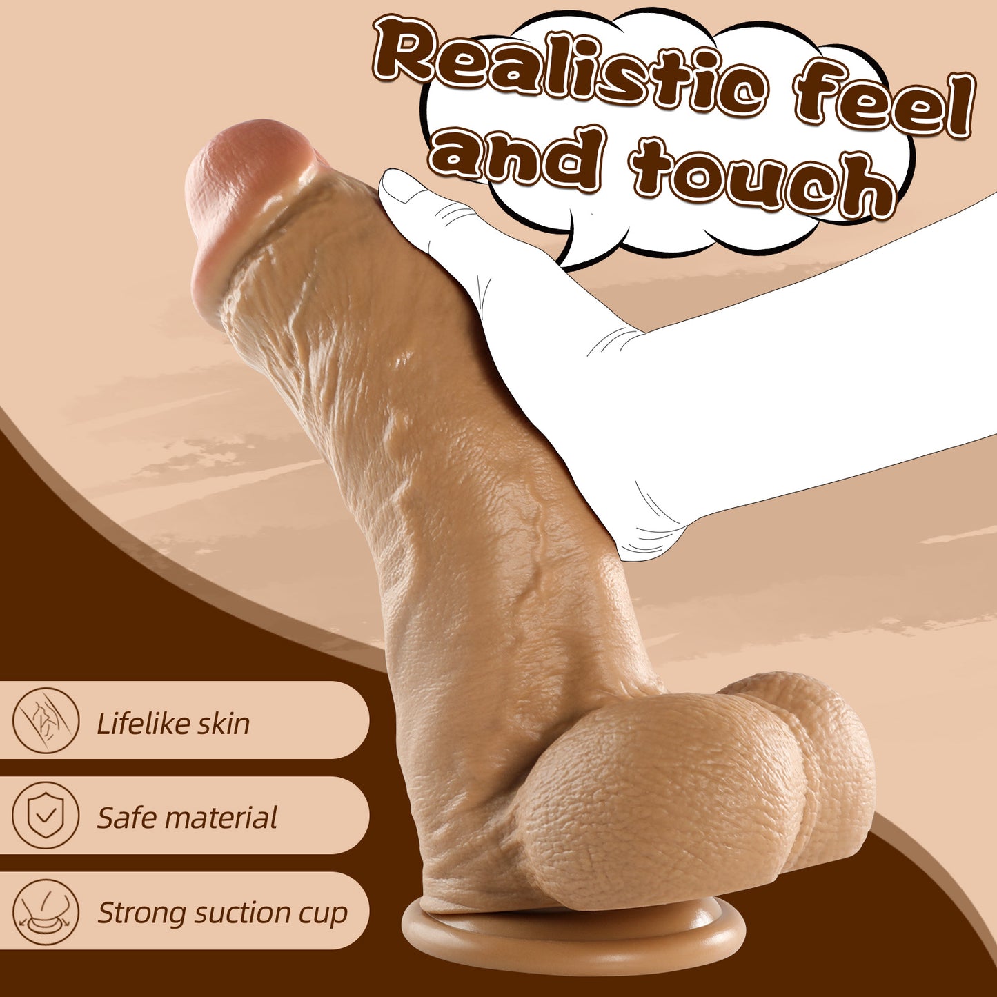 Elvis-Squirtlove Realistic Super Big Dildo Sex Toys, Thick Huge Dildos with Strong Suction Cup, Skin-Like Giant Silicone Dildo for Anal Clit G-Spot Stimulation, Hands-Free Play Adult Toys for Women Couples Men