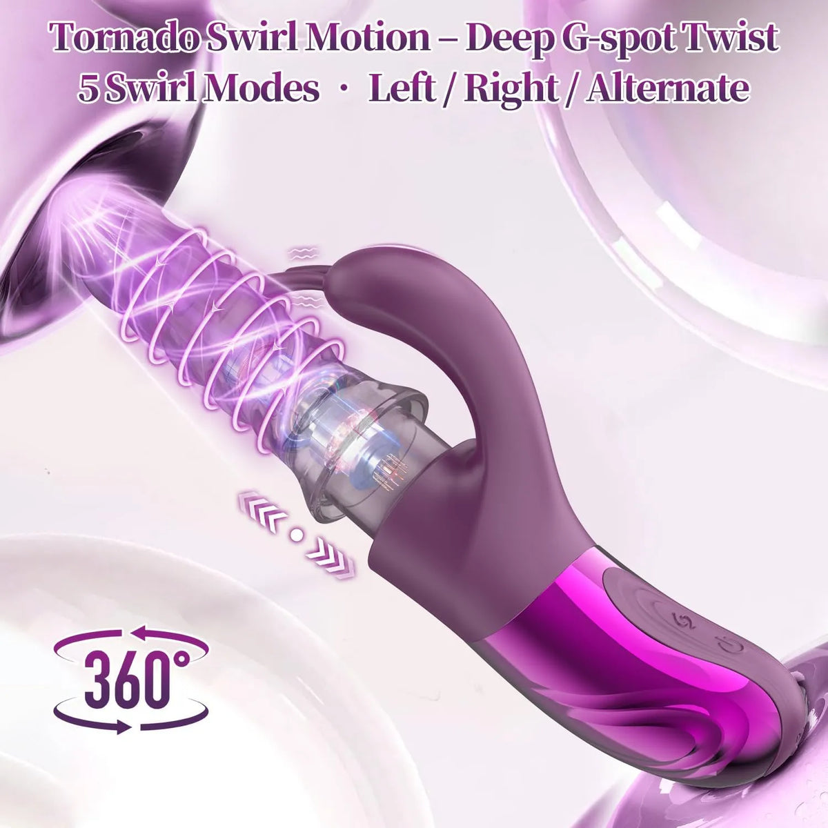 Amazing Vortina (US ONLY) - G Spot Rabbit Vibrator with 360° Swirl & Up-Down Thrust | 5 Tornado Swirling Modes