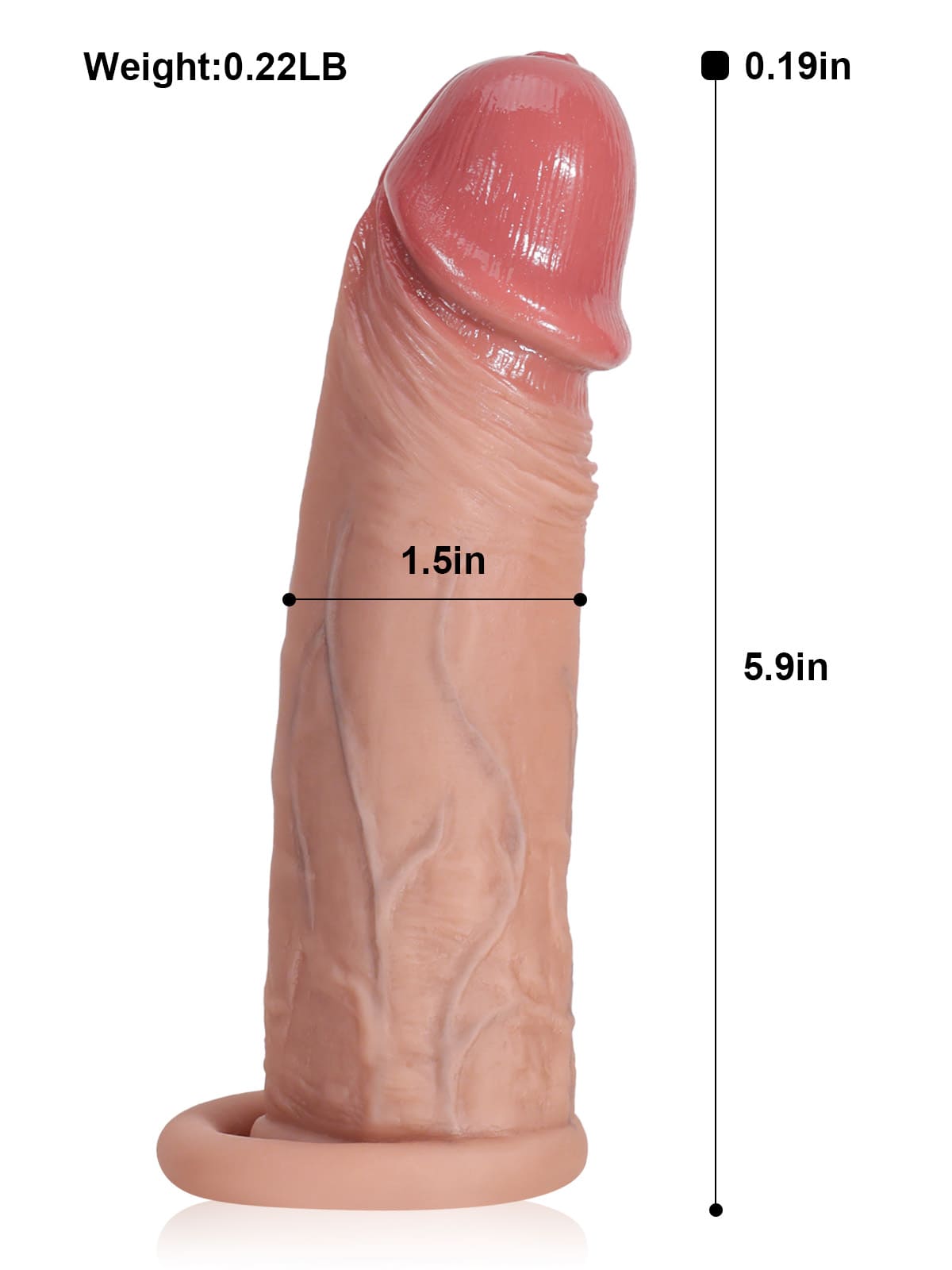 Bilford | 6" x 1.5" Brown Realistic Open Ended Penis Sleeves