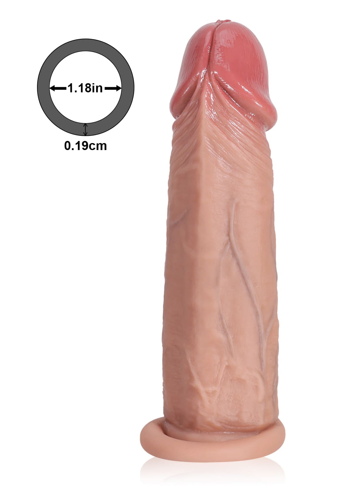 Bilford | 6" x 1.5" Brown Realistic Open Ended Penis Sleeves