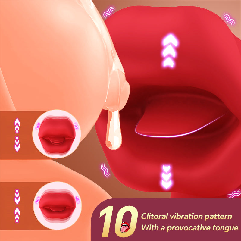 Newly Upgraded Medusa's Kiss G Spot Vibrator, Tongue Teasing Vibrator, 10 Modes with Biting &Licking &Swinging &Vibrating