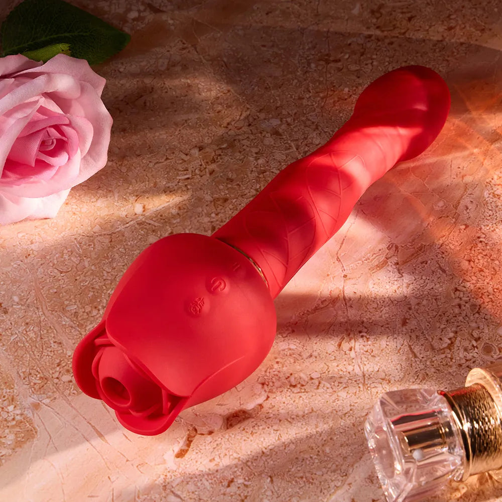 Rose Wand Sucking & Thrusting Vibrator