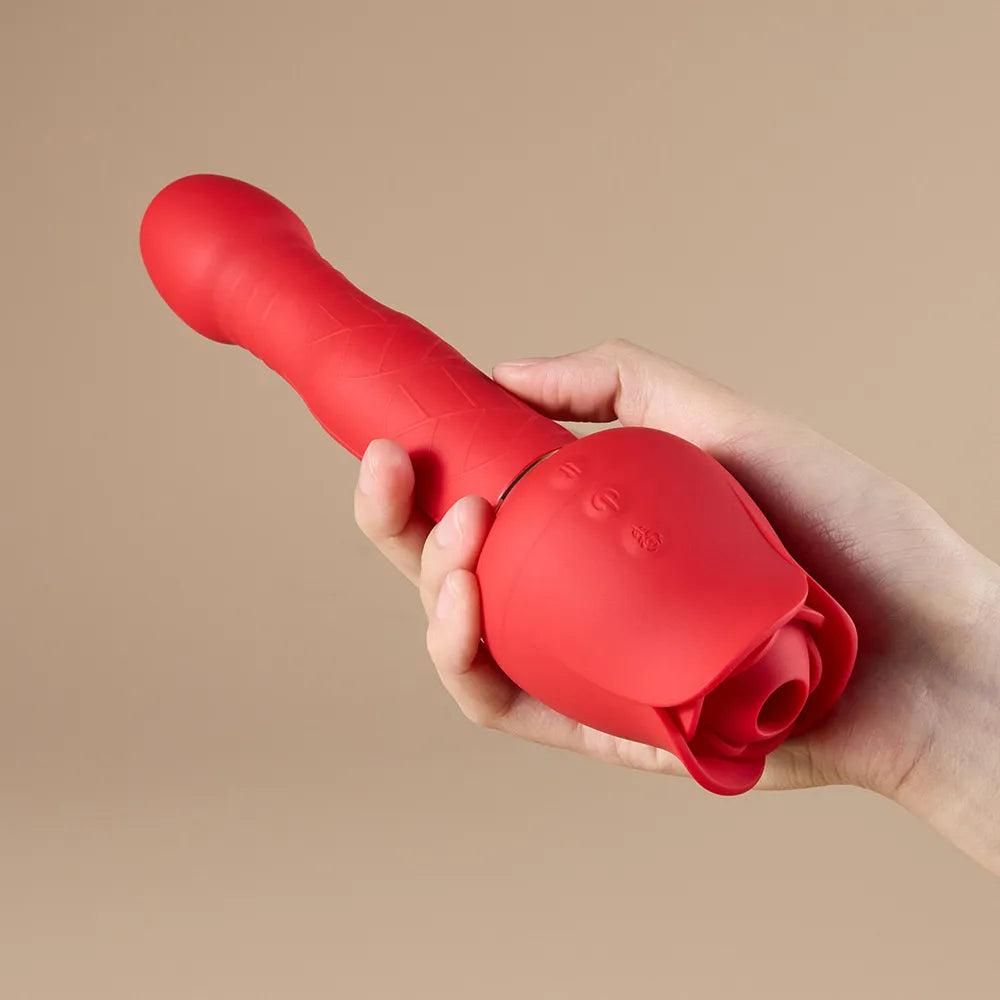 Rose Wand Sucking & Thrusting Vibrator
