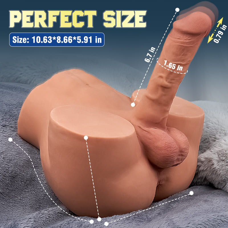 Thrusting Vibrating Dildo Realistic Butt 10.12lbs Brown