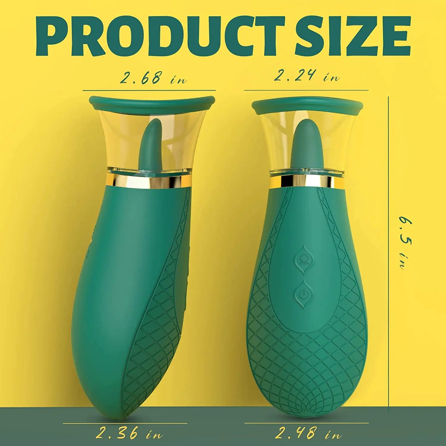 Vibrator with licking and sucking features for unforgettable orgasms