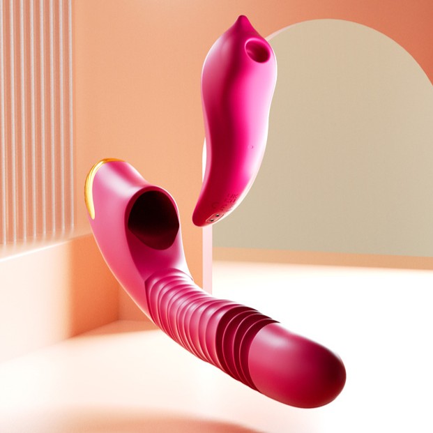 2-in-1 Detachable Dildo Vibrator with Heating, Sucking & Thrusting | App Controlled