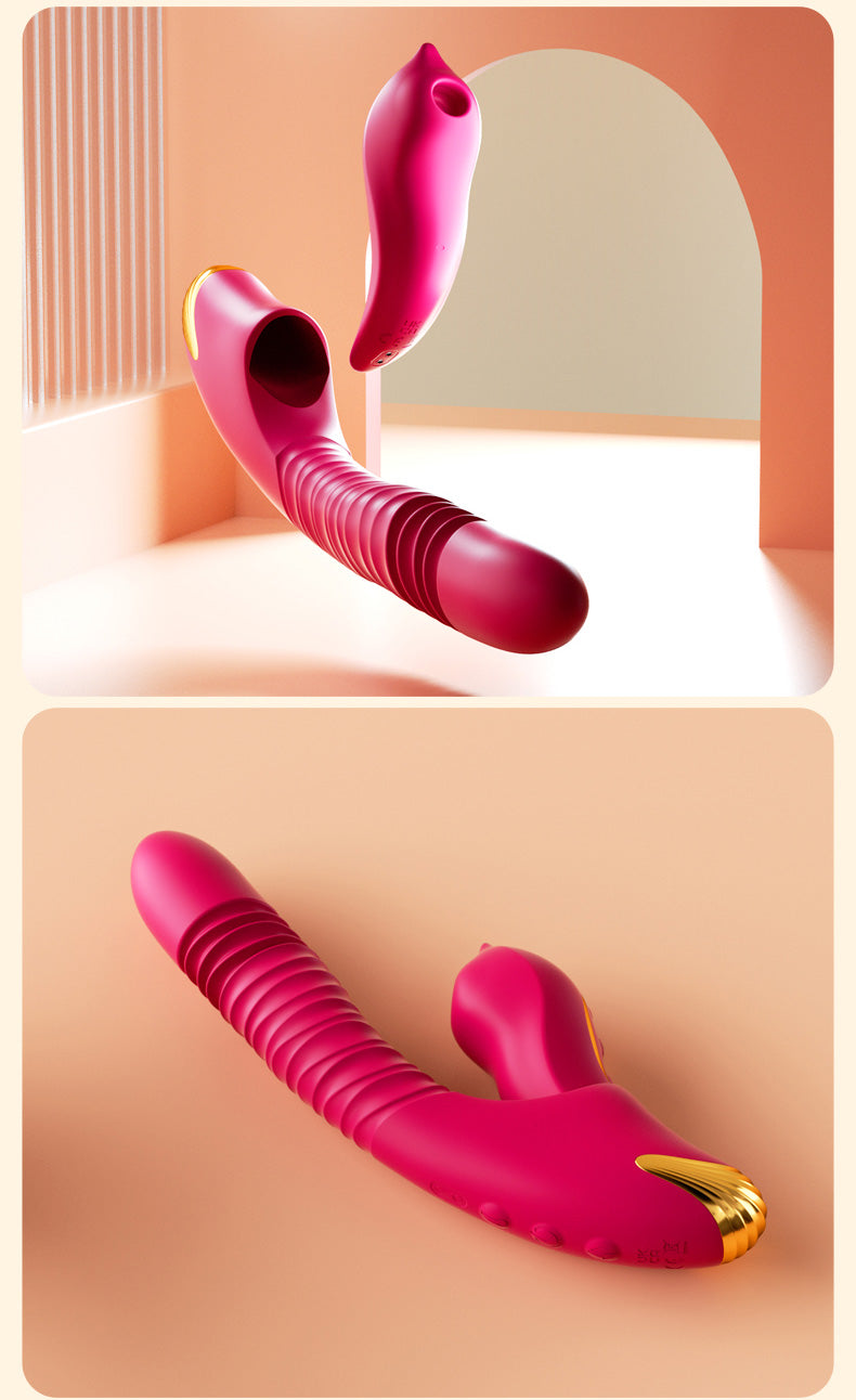 2-in-1 Detachable Dildo Vibrator with Heating, Sucking & Thrusting | App Controlled