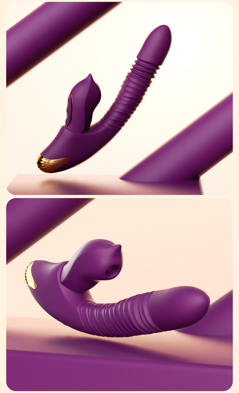 2-in-1 Detachable Dildo Vibrator with Heating, Sucking & Thrusting | App Controlled