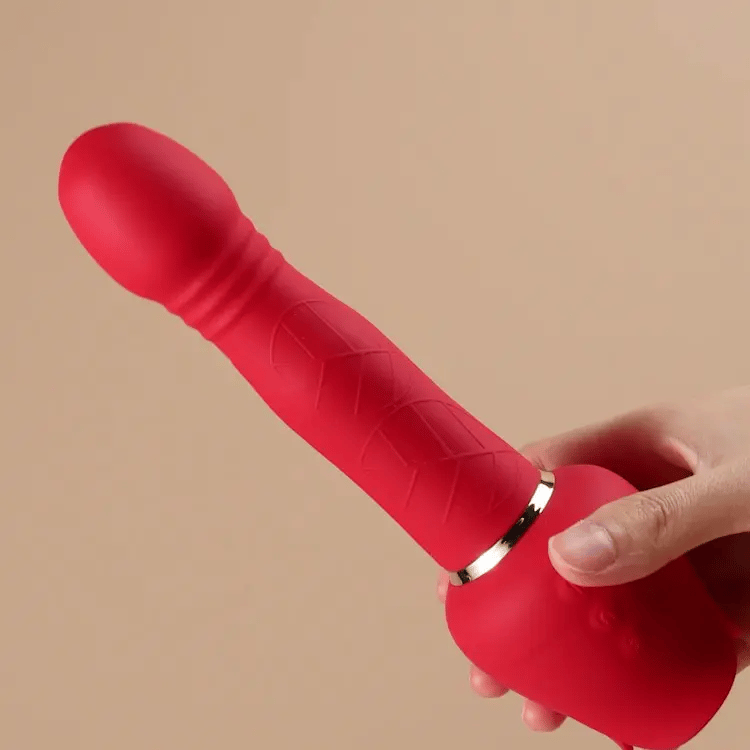 Rose Wand Sucking & Thrusting Vibrator