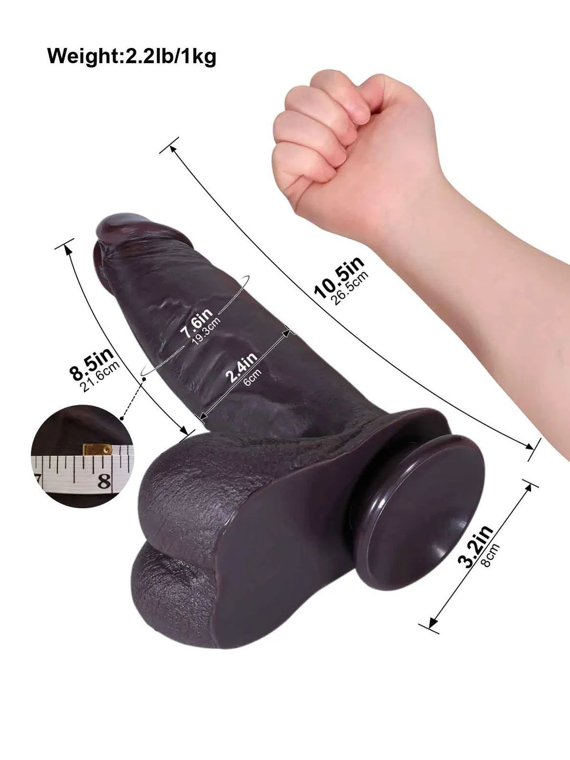 Reed | 10.5" x 2.4" Long Thick Soft Sliding Skin Dildo with and Swinging Moving Balls