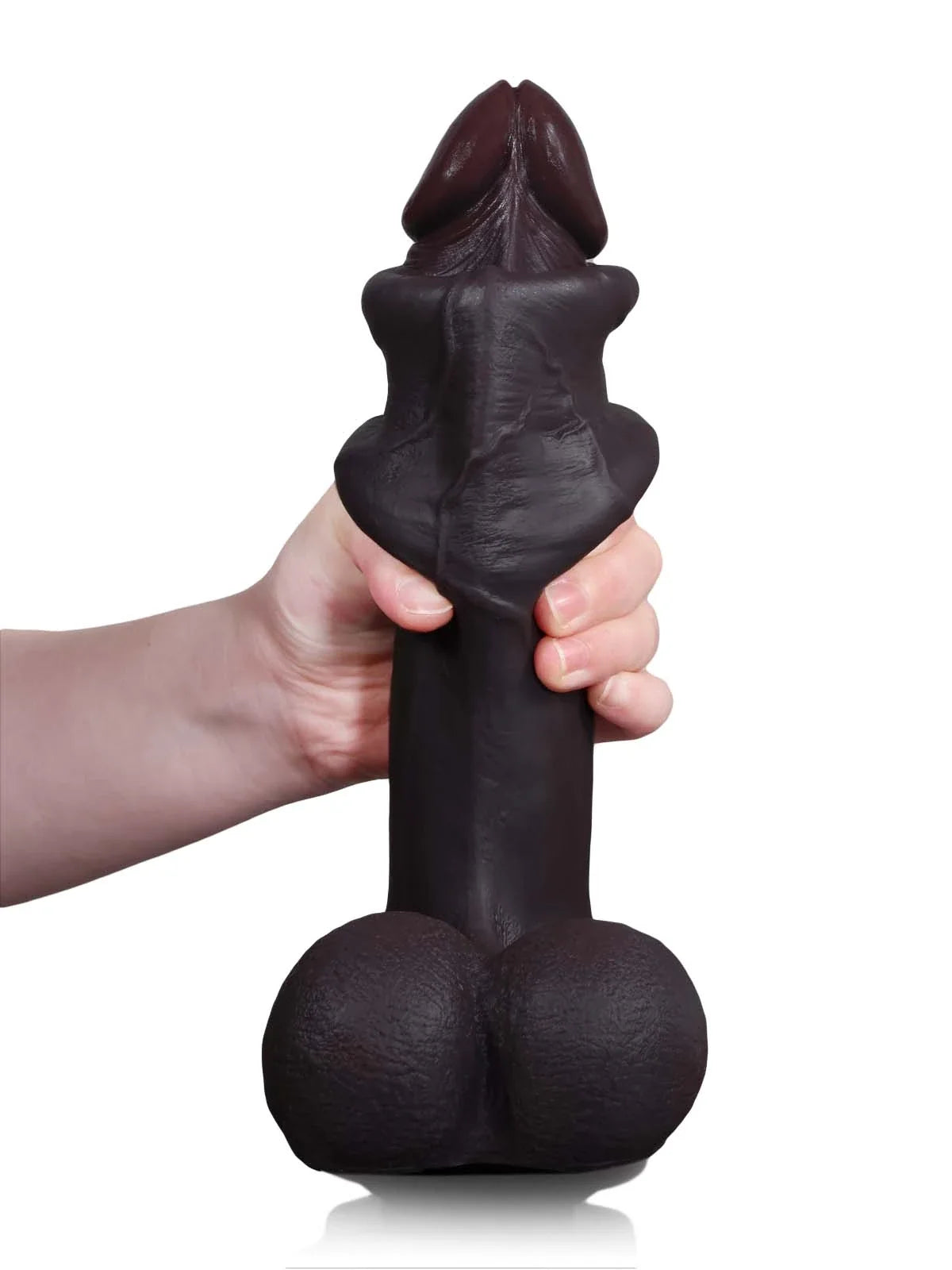 Reed | 10.5" x 2.4" Long Thick Soft Sliding Skin Dildo with and Swinging Moving Balls
