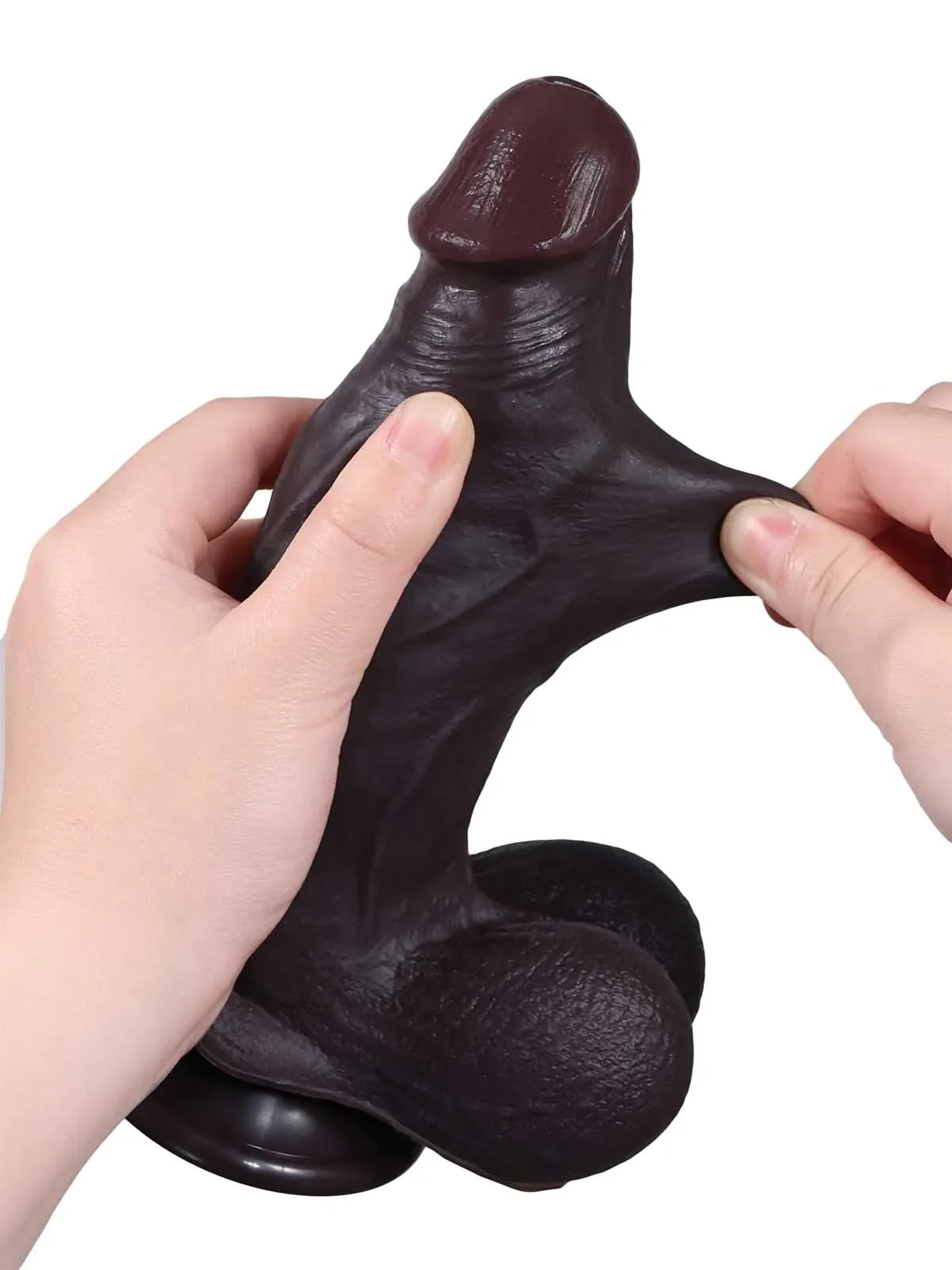 Cato | 8" x 2" Realistic Sliding Skin Dildo with a Natural Veiny Look