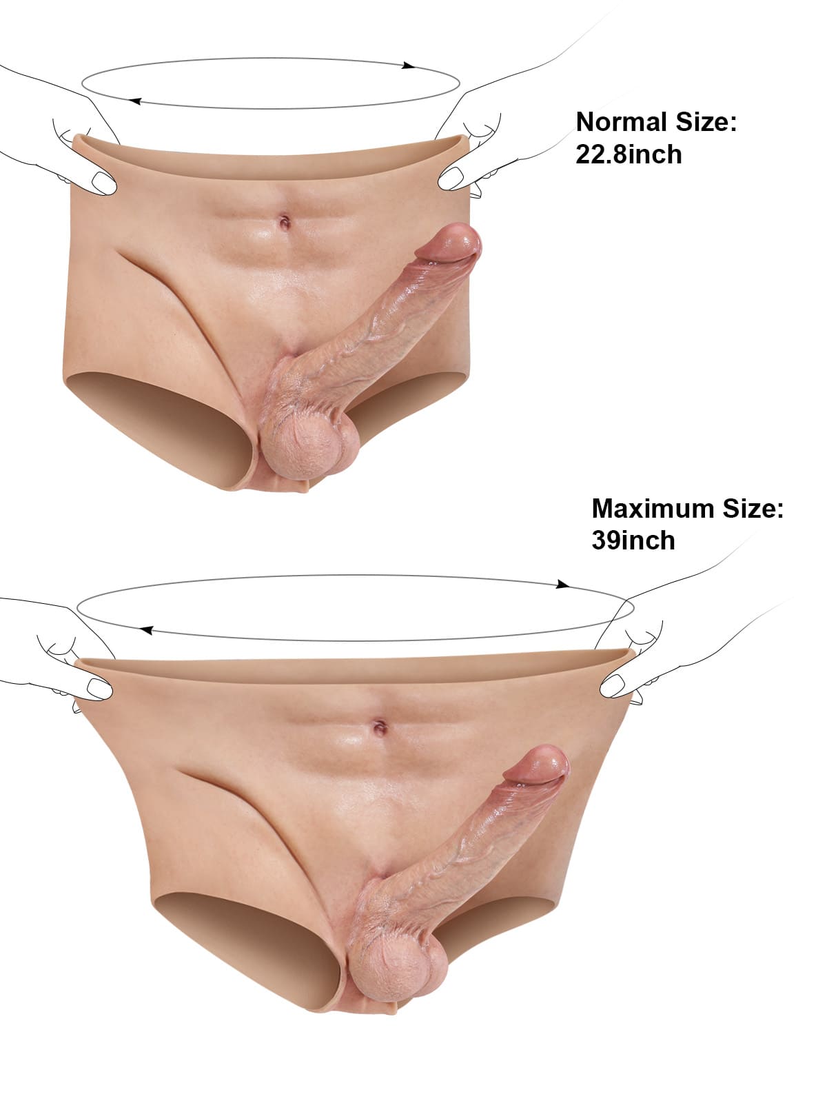 Beck | 7.2" x 1.7" Full-Wrap Solid Silicone Strap-On Underwear with Realistic Dildo Design