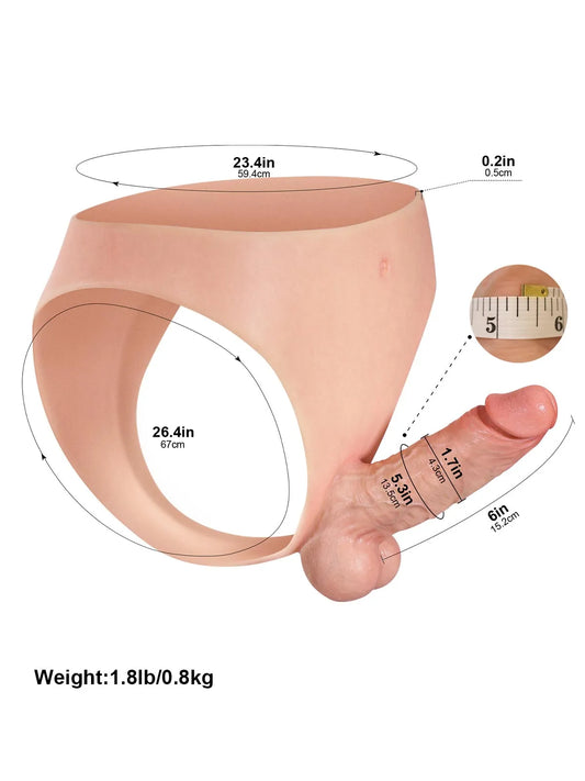 Owen | 6" x 1.7" Lifelike Solid Silicone Strap-On Dildo with Firm Core and Natural Motion