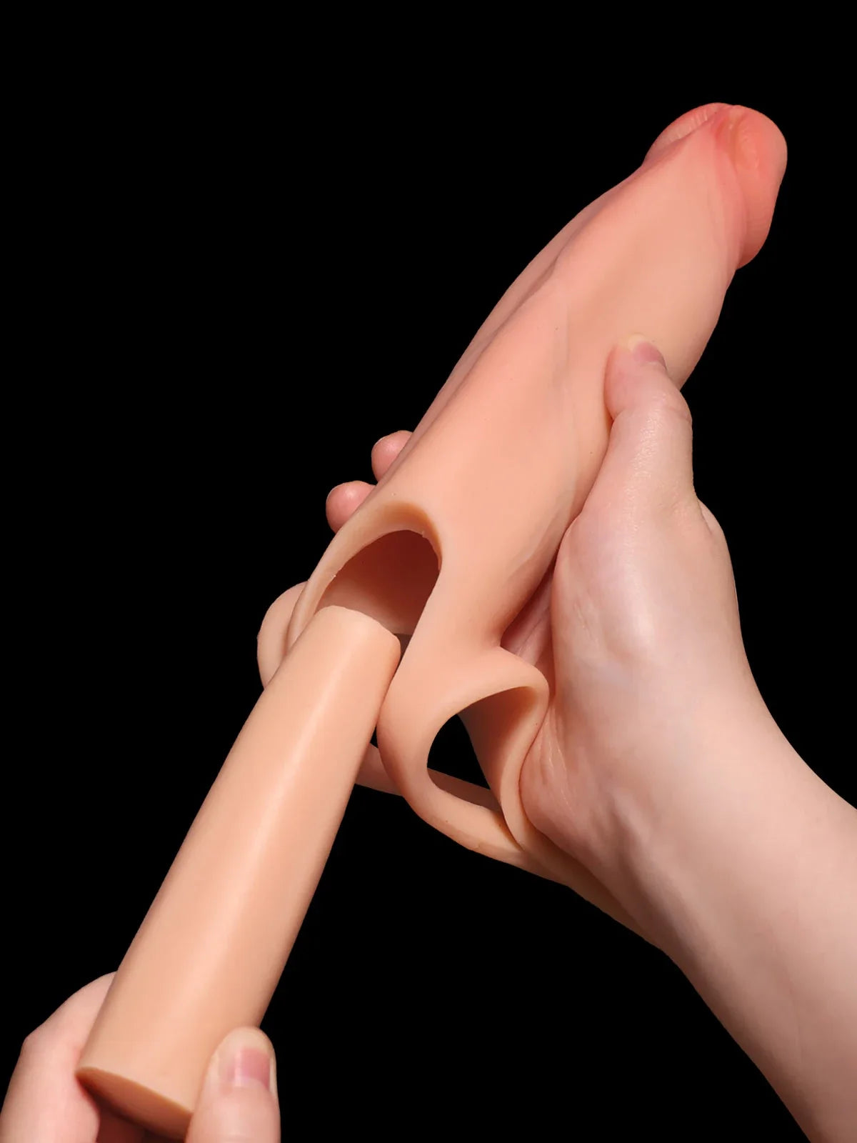 Casey | 6" x 2"  Hollow Open Ball Platinum Silicone Wearable Strap On Hard / Soft Version