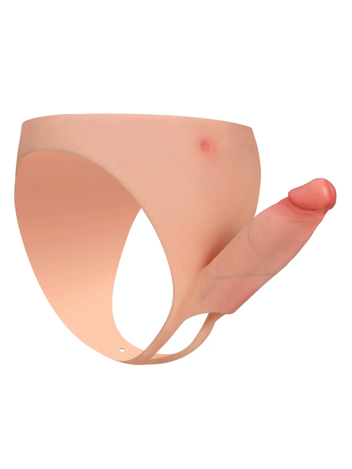 Casey | 6" x 2"  Hollow Open Ball Platinum Silicone Wearable Strap On Hard / Soft Version