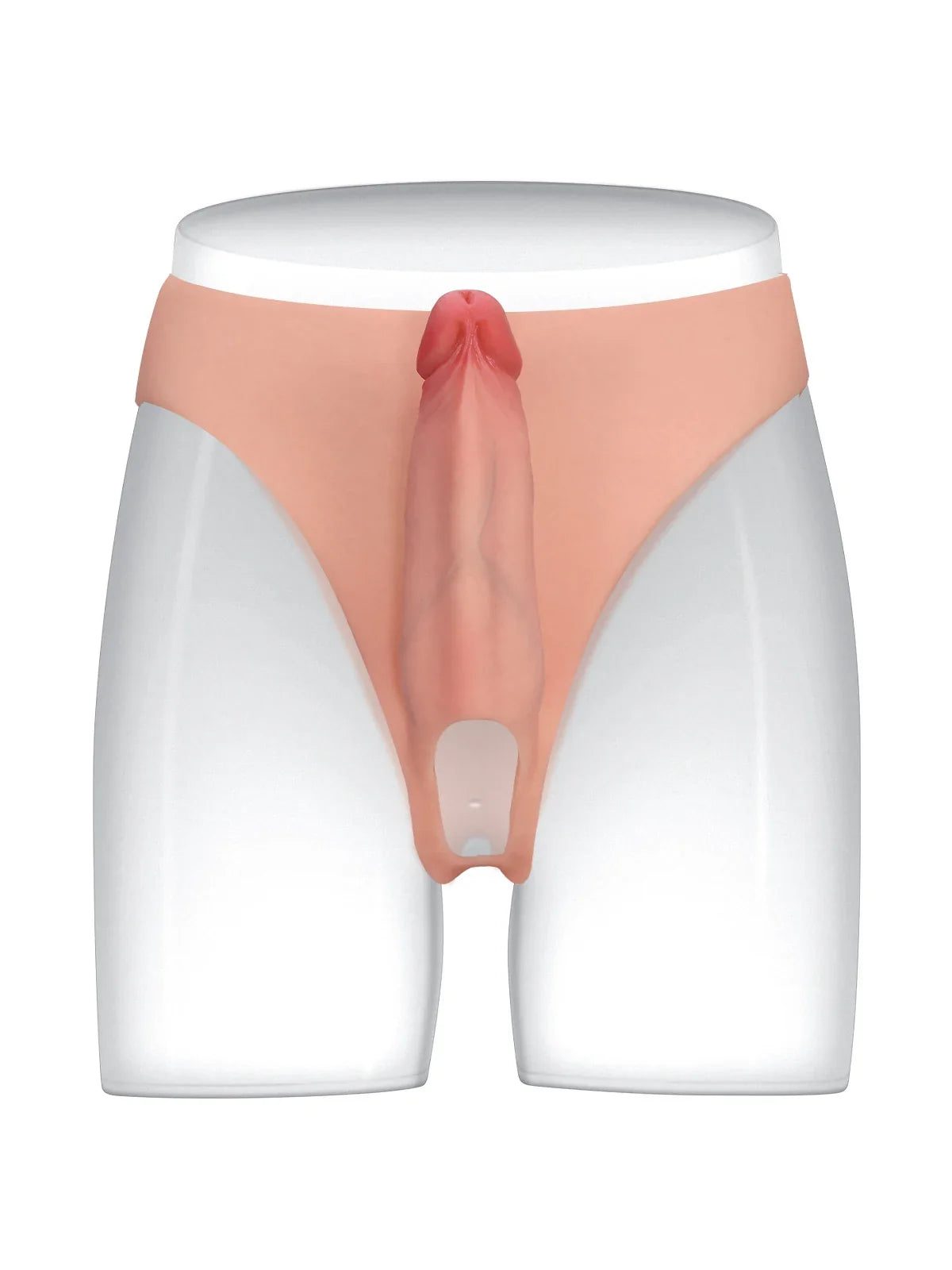 Casey | 6" x 2"  Hollow Open Ball Platinum Silicone Wearable Strap On Hard / Soft Version