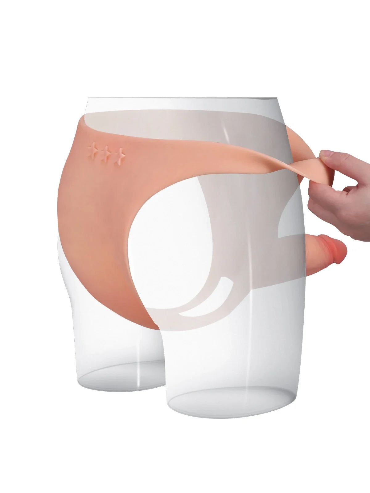 Casey | 6" x 2"  Hollow Open Ball Platinum Silicone Wearable Strap On Hard / Soft Version
