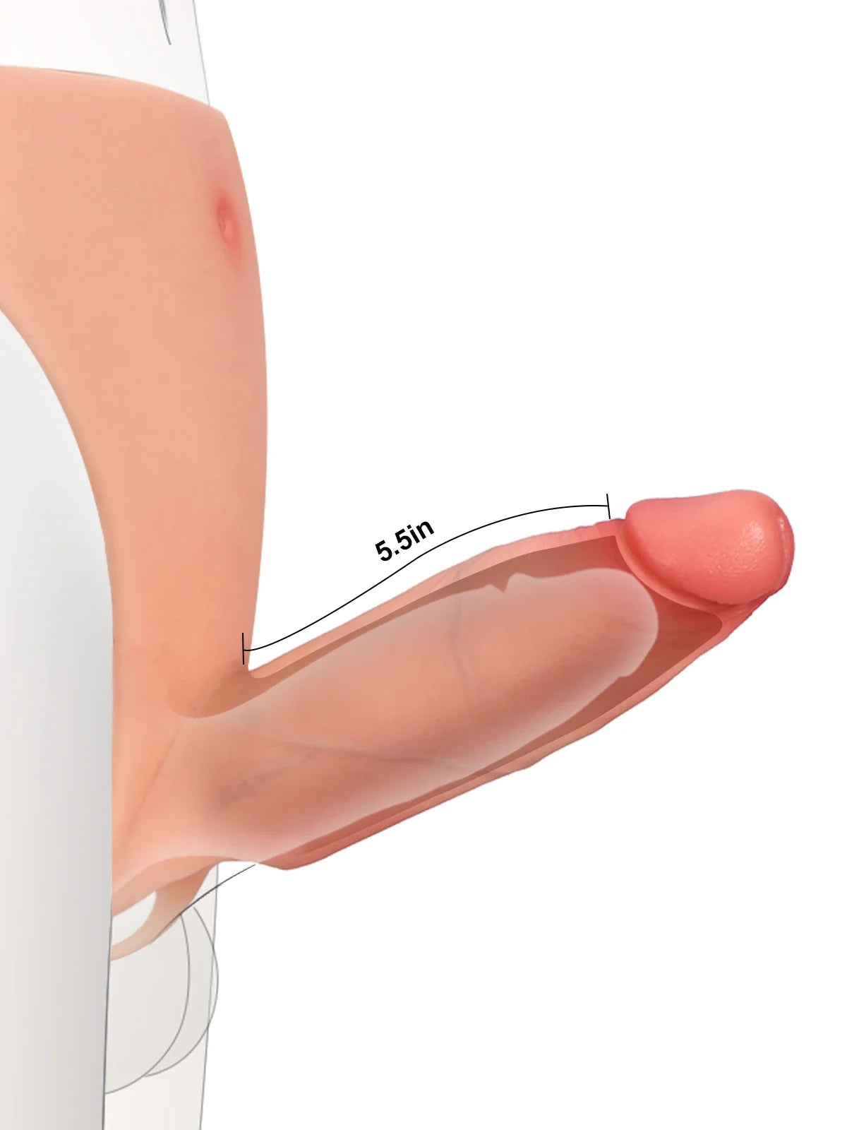 Casey | 6" x 2"  Hollow Open Ball Platinum Silicone Wearable Strap On Hard / Soft Version