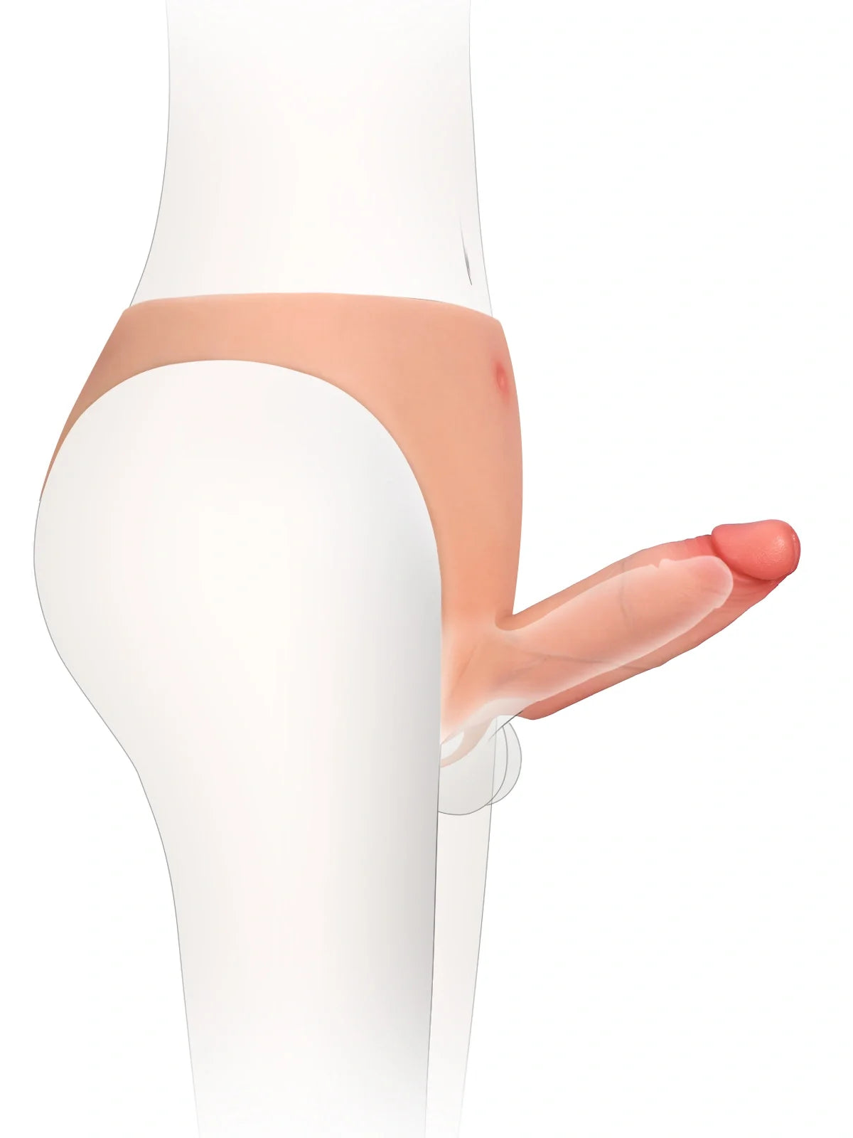 Casey | 6" x 2"  Hollow Open Ball Platinum Silicone Wearable Strap On Hard / Soft Version