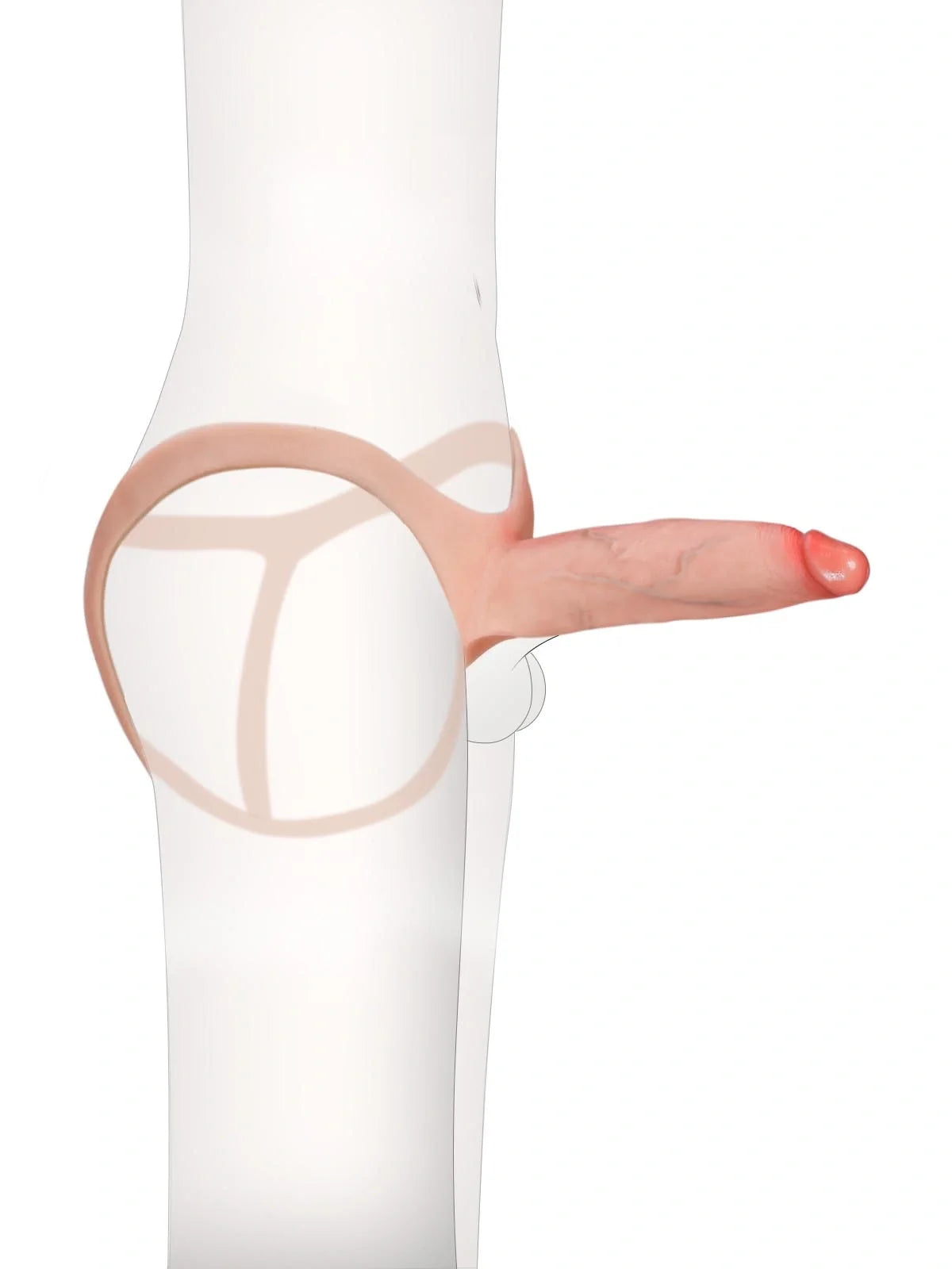 Emberfall | 7.5" x 2" Hollow Ultra Slim Open Ball Realistic Wearable  Strap-On Dildo