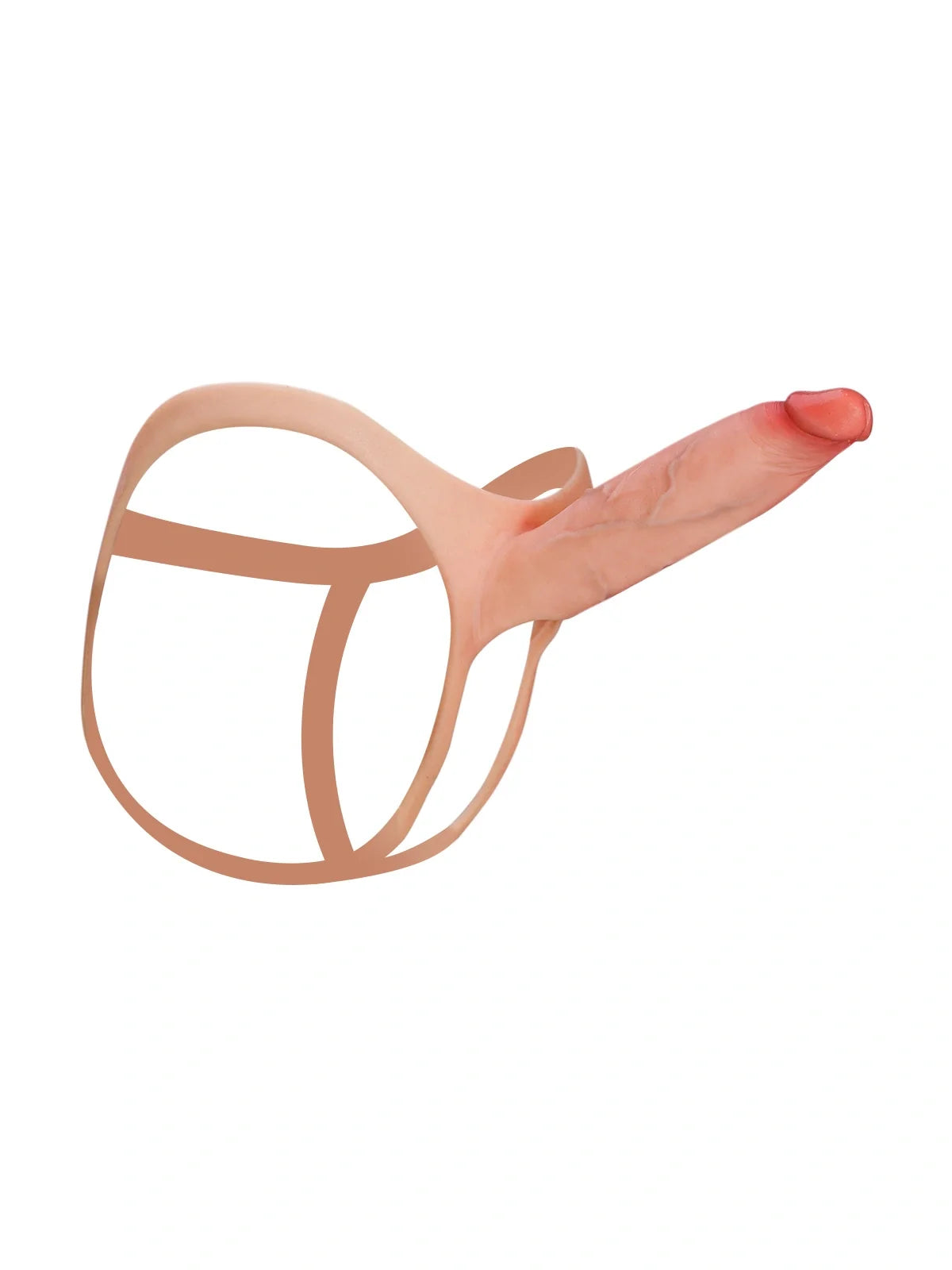 Emberfall | 7.5" x 2" Ultra-Slim Hollow Strap-On Penis Sleeve — Open-Ball, Realistic Soft Silicone