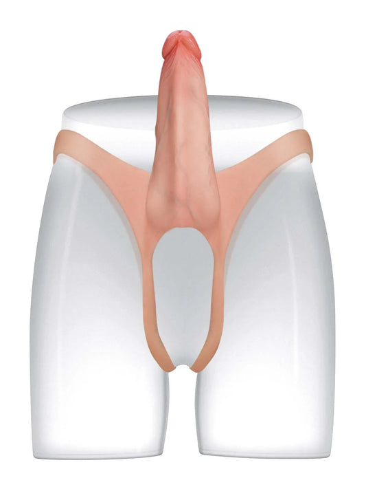 Emberfall | 7.5" x 2" Ultra-Slim Hollow Strap-On Penis Sleeve — Open-Ball, Realistic Soft Silicone