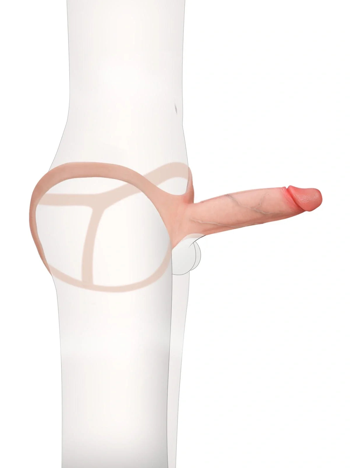 Seraphine | 8.3" x 2.2" Realistic Hollow Platinum Silicone Strap-On Dildo Hard Version