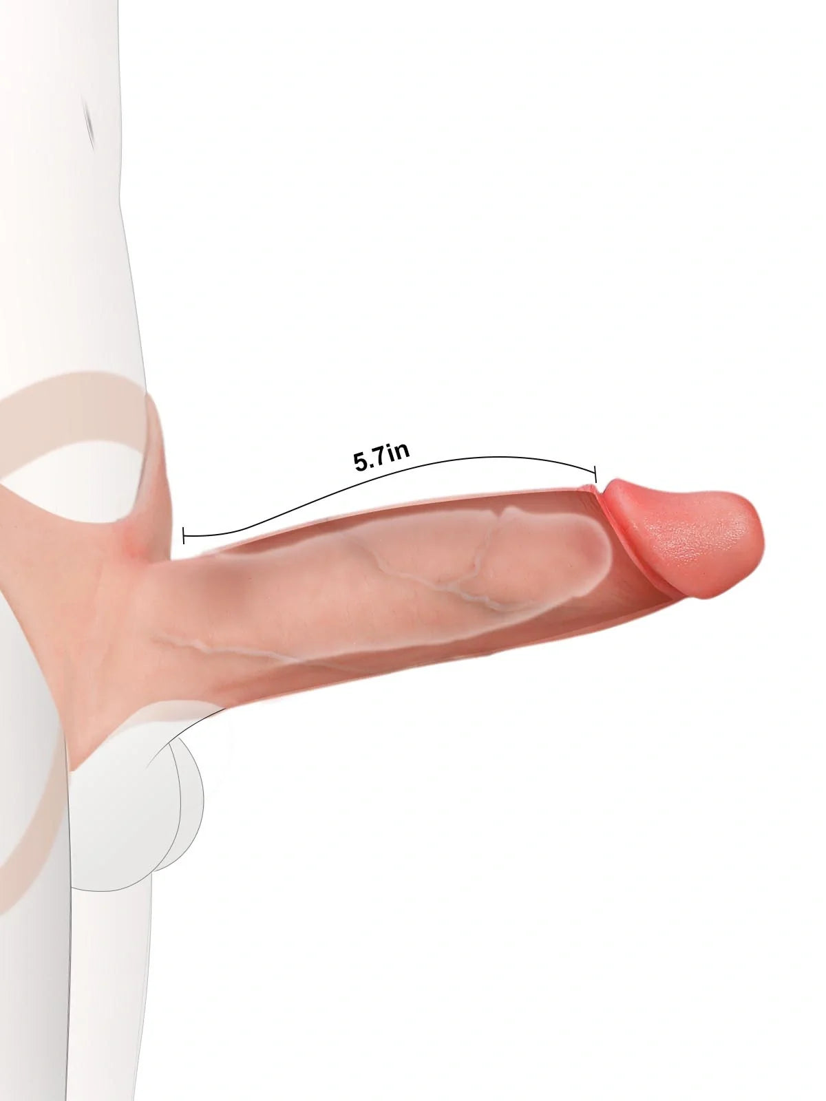Seraphine | 8.3" x 2.2" Realistic Hollow Platinum Silicone Strap-On Dildo Hard Version