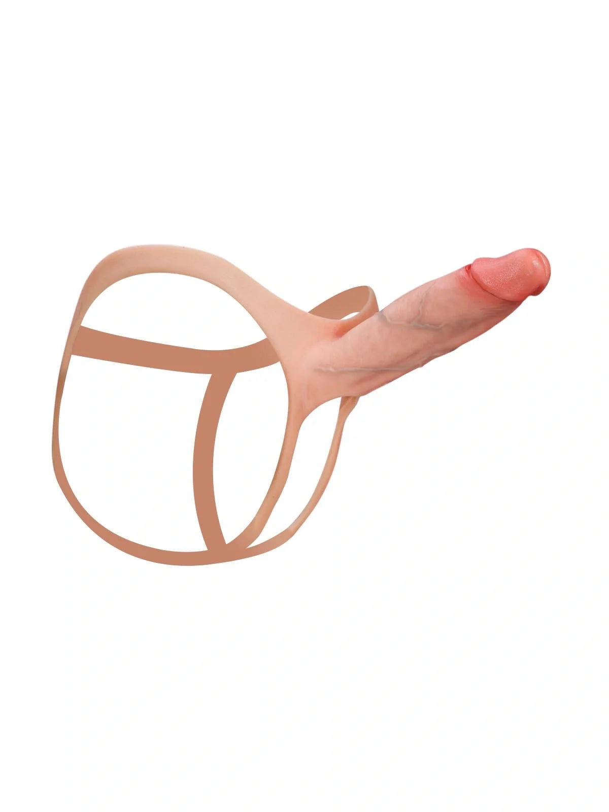 Seraphine | 8.3" x 2.2" Realistic Hollow Platinum Silicone Strap-On Dildo Hard Version