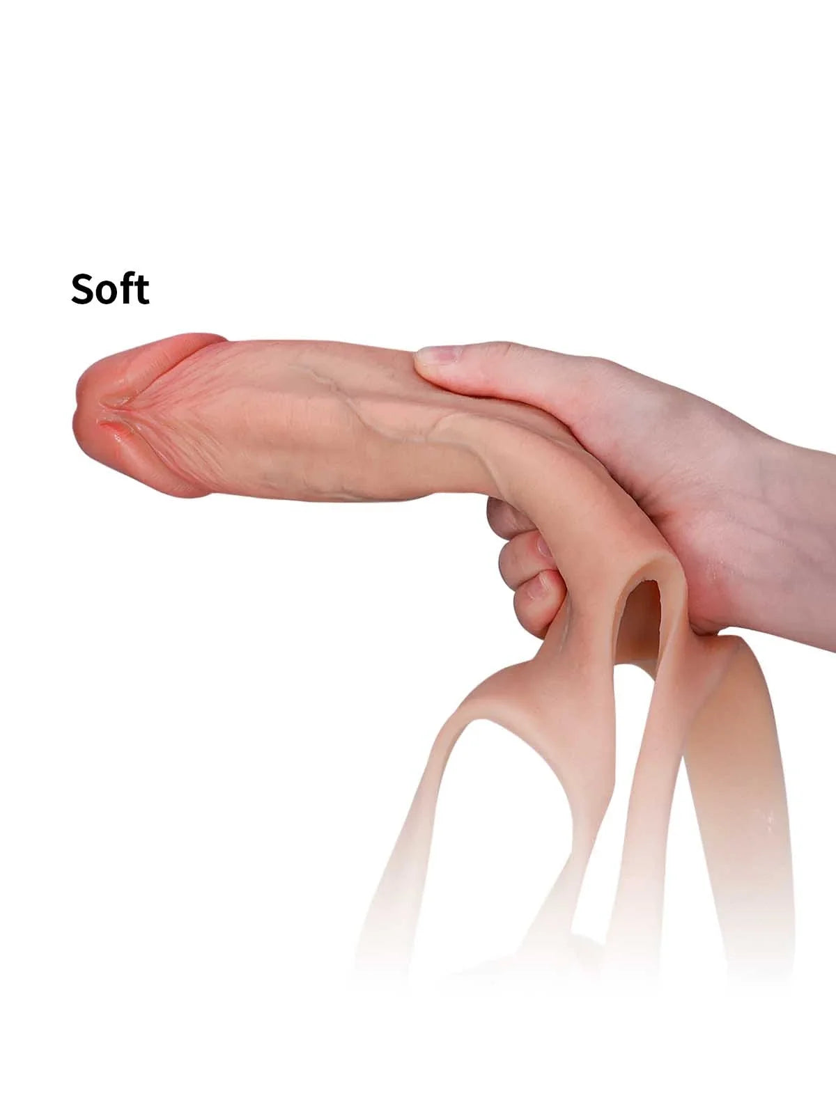 Seraphine | 8.3" x 2.2" Wearable Penis Sleeve for Him - Hollow Silicone Strap-On Soft Version