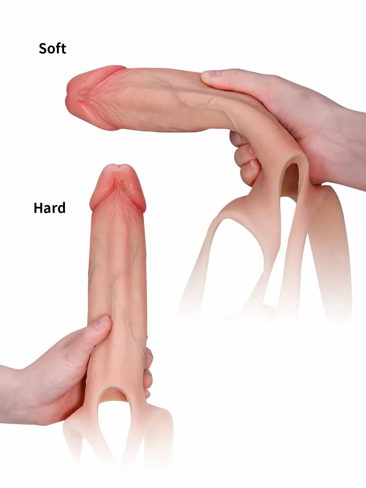 Seraphine | 8.3" x 2.2" Realistic Hollow Platinum Silicone Strap-On Dildo Hard Version