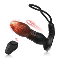 Iphisi New Double Ring Cock Ring Prostate Massager Remote Control Telescopic Anal Plug Vibrator Sex Toy