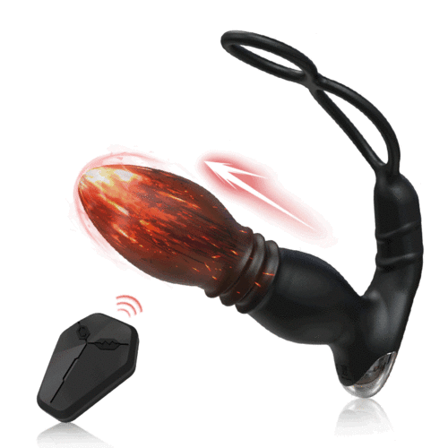 Iphisi New Double Ring Cock Ring Prostate Massager Remote Control Telescopic Anal Plug Vibrator Sex Toy