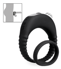 Hop silicone vibrating double cock ring