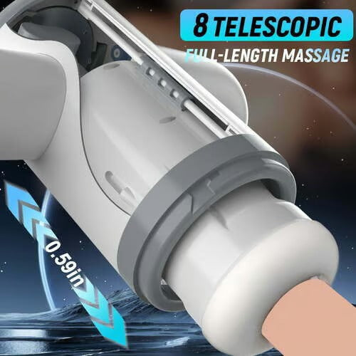Automatic Lubrication 8 Thrusting & Sucking Handheld Male Stroker