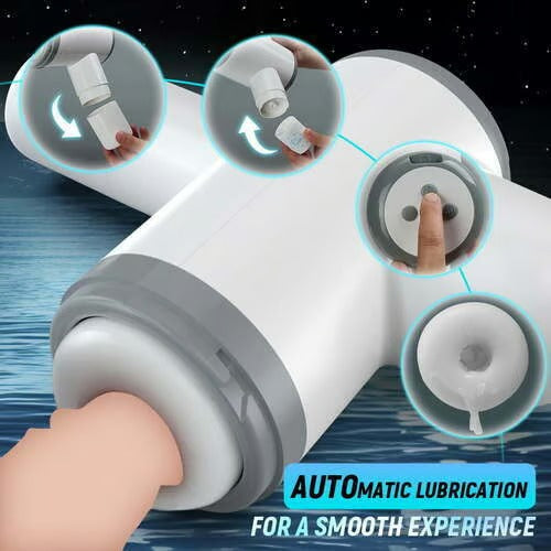 Automatic Lubrication 8 Thrusting & Sucking Handheld Male Stroker