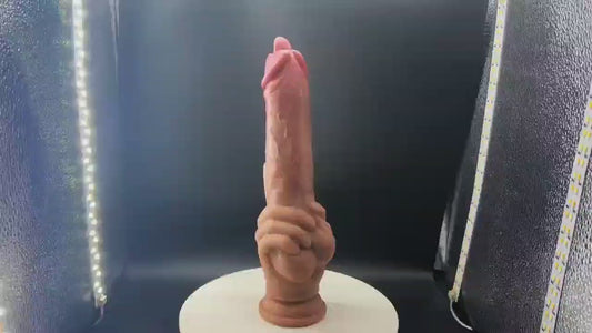 Titan- 9.84IN Licking &Vibrating G-spot Dildo, Suction Cup Dildo with 10 Modes