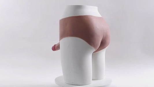 BaronA-Realistic Strap On Dildo, 2 in 1 with Asshole Opening & Insertable 6.5IN Solid Dick(flesh)