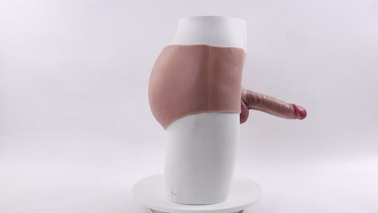 No.1-Realistic Strap On Dildo,  2 in 1 with Asshole Opening & Insertable 6.7IN Solid Dick(Flesh)